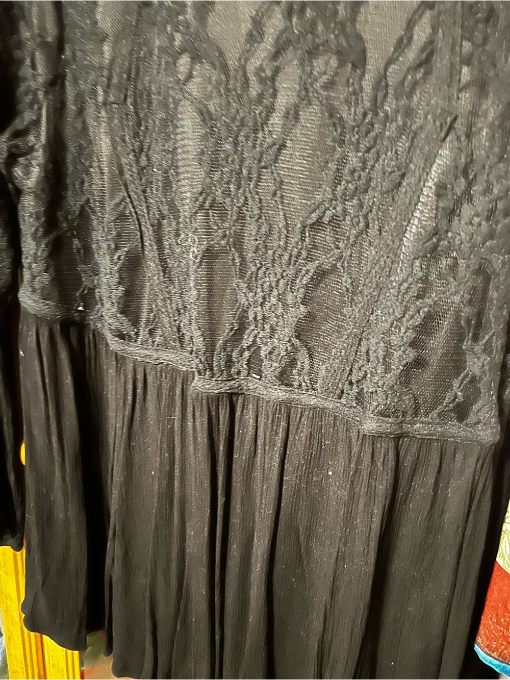 Black Lace & Chiffon Long Sleeve Women's Dress torrid - Picture 3 of 3